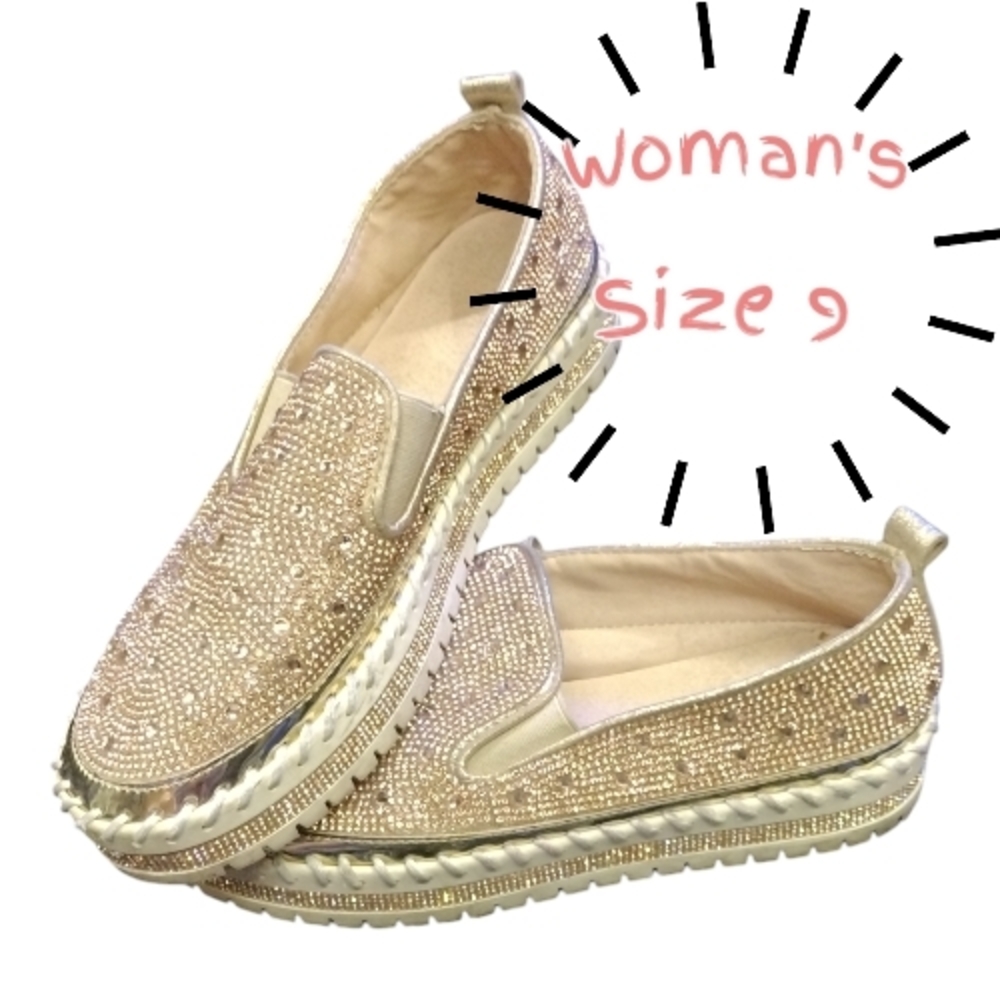 Women's Gold Slip-On Shoes